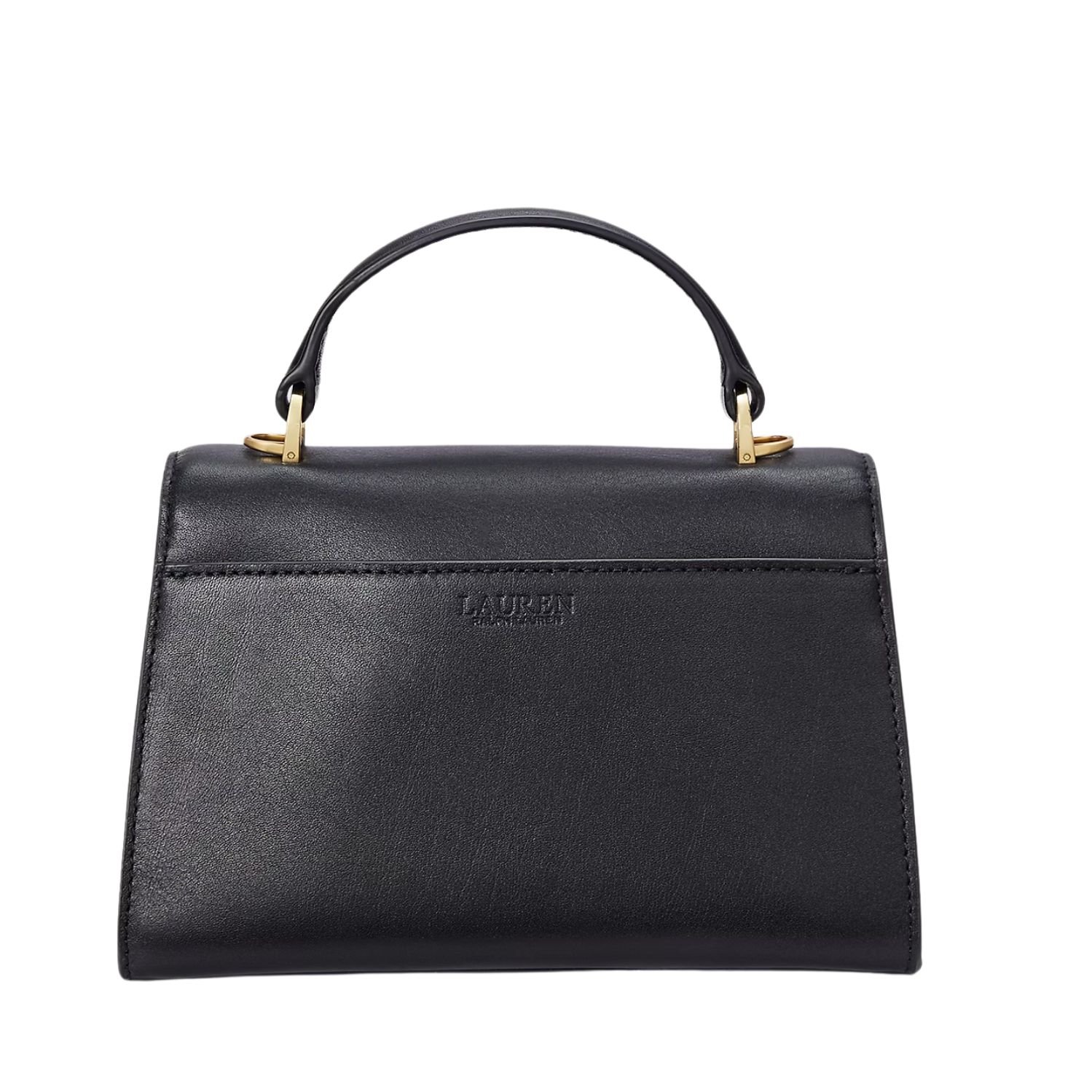 WOMENS RALPH LAUREN LEATHER SMALL FARRAH SATCHEL BLACK