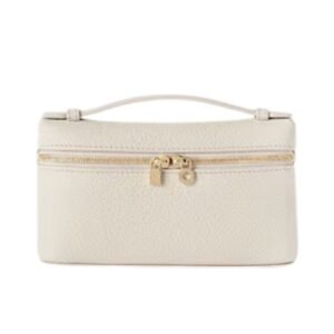 LORO PIANA EXTRA POCKET MINI POUCH LIGHT TRAVERTINE