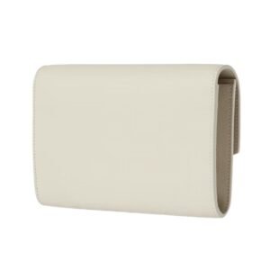 SAINT LAURENT UPTOWN LEATHER SHOULDER BAG WOMEN OFF WHITE