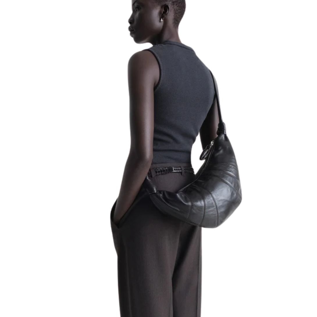 LEMAIRE MEDIUM CROISSANT BAG DARK CHOCOLATE