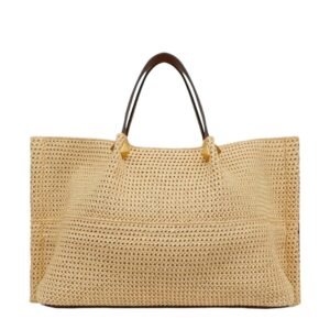 VALENTINO GARAVANI MEDIUM STRAW SUMMER TOTE WOMAN
