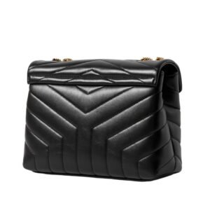 SAINT LAURENT WOMEN’S LOULOU SMALL QUILTED LEATHER SHOULDER BAG BLACK