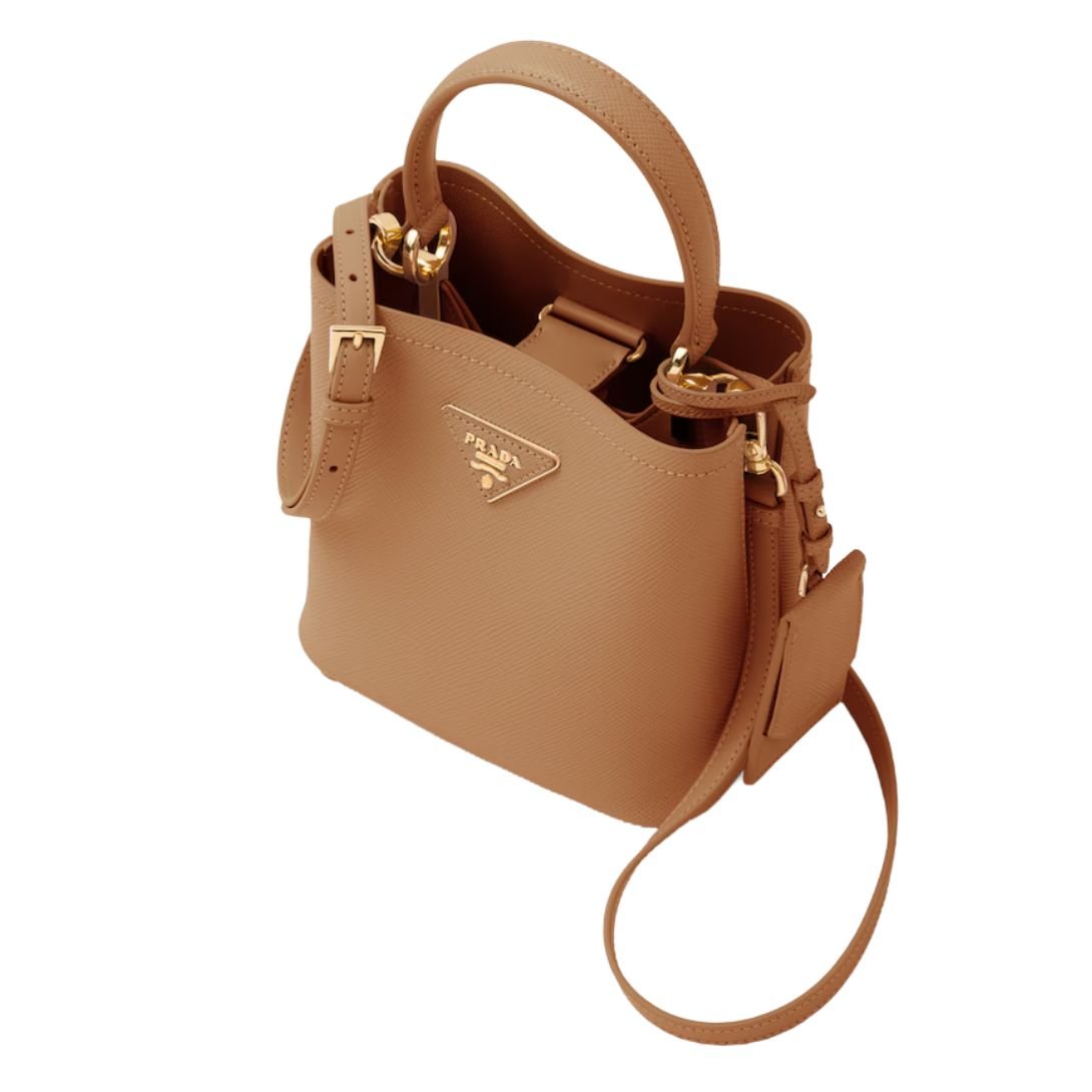 PRADA SMALL PANIER BAG WOMEN CARAMEL