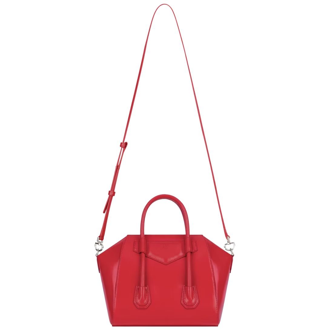 GIVENCHY WOMEN'S MINI ANTIGONA BAG IN BOX LEATHER RED