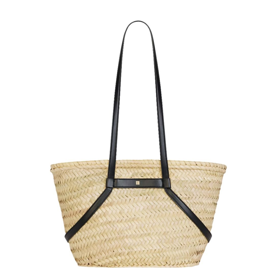 GIVENCHY WOMEN'S SMALL VOYOU BASKET BAG IN RAFFIA BLACK