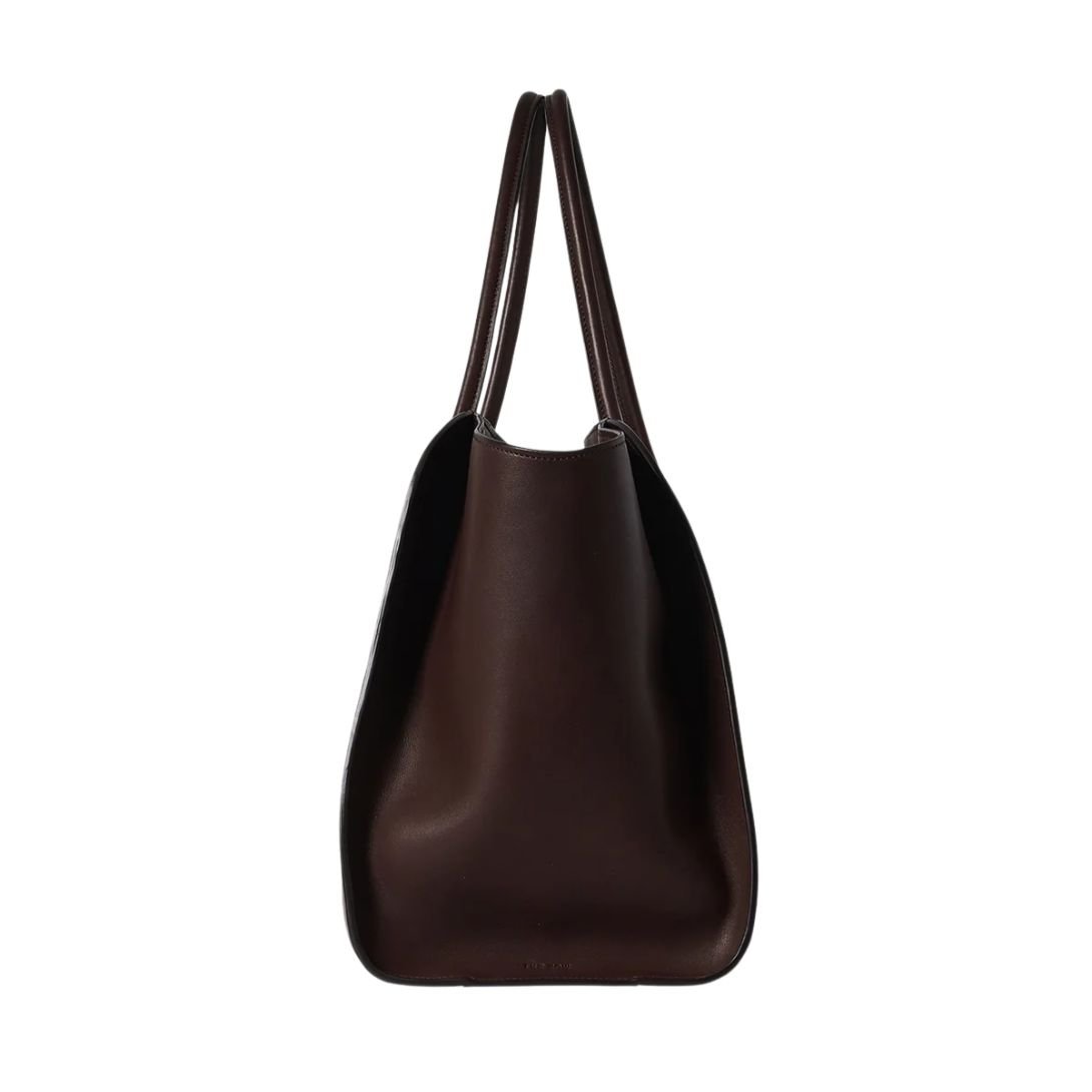 THE ROW MARLO TOTE BAG IN LEATHER CHESTNUT