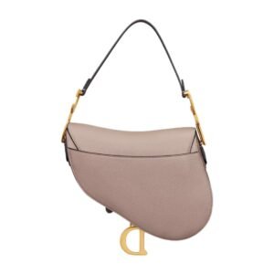 WOMEN DIOR LOGO SADDLE BAG WARM TAUPE