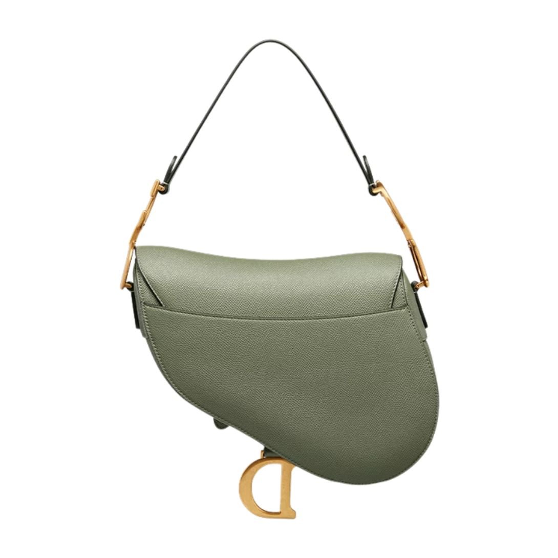 WOMEN DIOR LOGO SADDLE BAG CEDAR GREEN