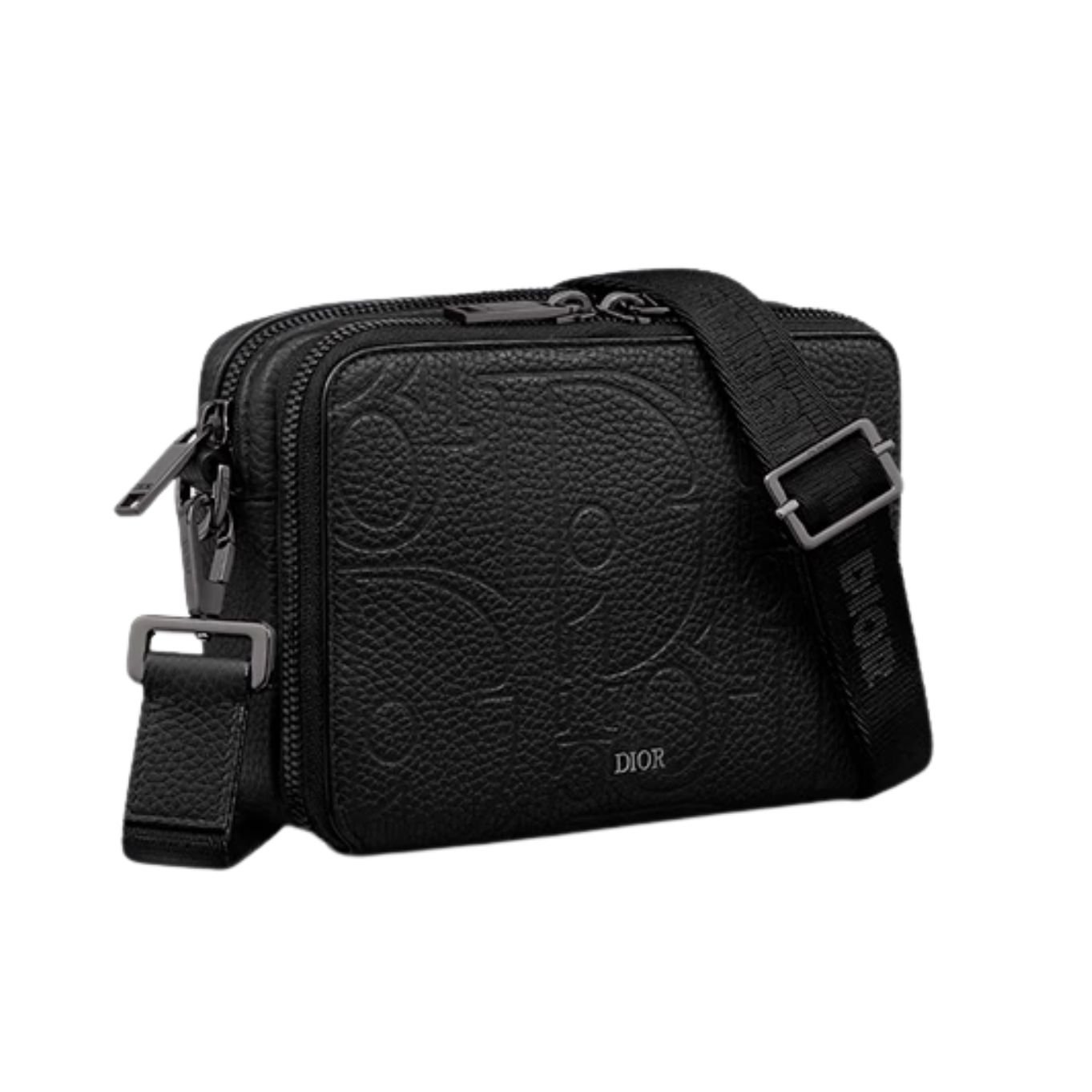 DIOR ZIPPED POUCH WITH STRAP BLACK DIOR GRAVITY LEATHER MEN