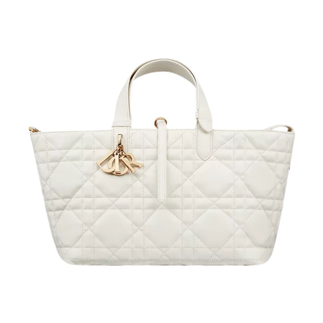 DIOR MEDIUM TOUJOURS BAG MACROCANNAGE CALFSKIN WOMEN LATTE