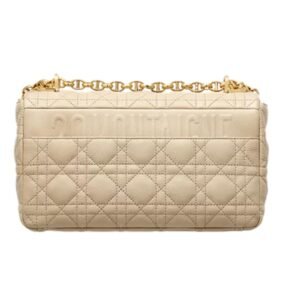 MEDIUM DIOR CARO SHOULDER BAG RAPE BEIGE