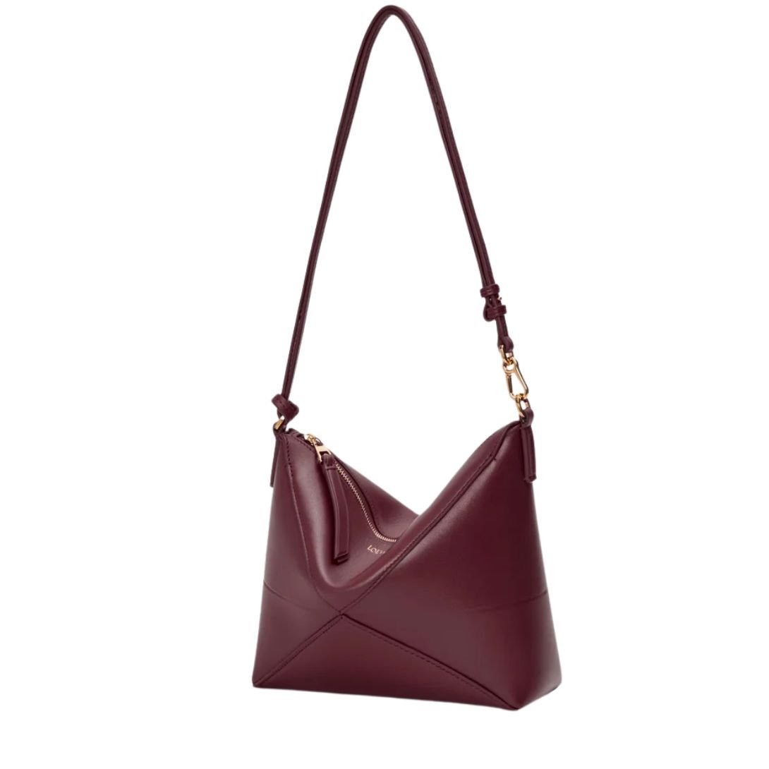 WOMAN LOEWE PUZZLE FOLD POUCH DARK BURGUNDY