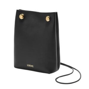 LOEWE WOMEN’S PEBBLE SOFT LEATHER POUCH BLACK