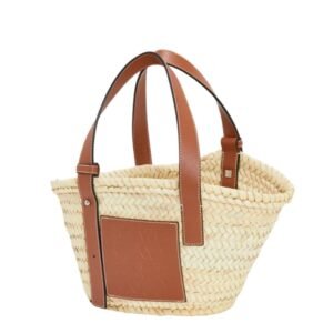 LOEWE WOMEN’S SMALL LEATHER-TRIMMED BASKET TOTE
