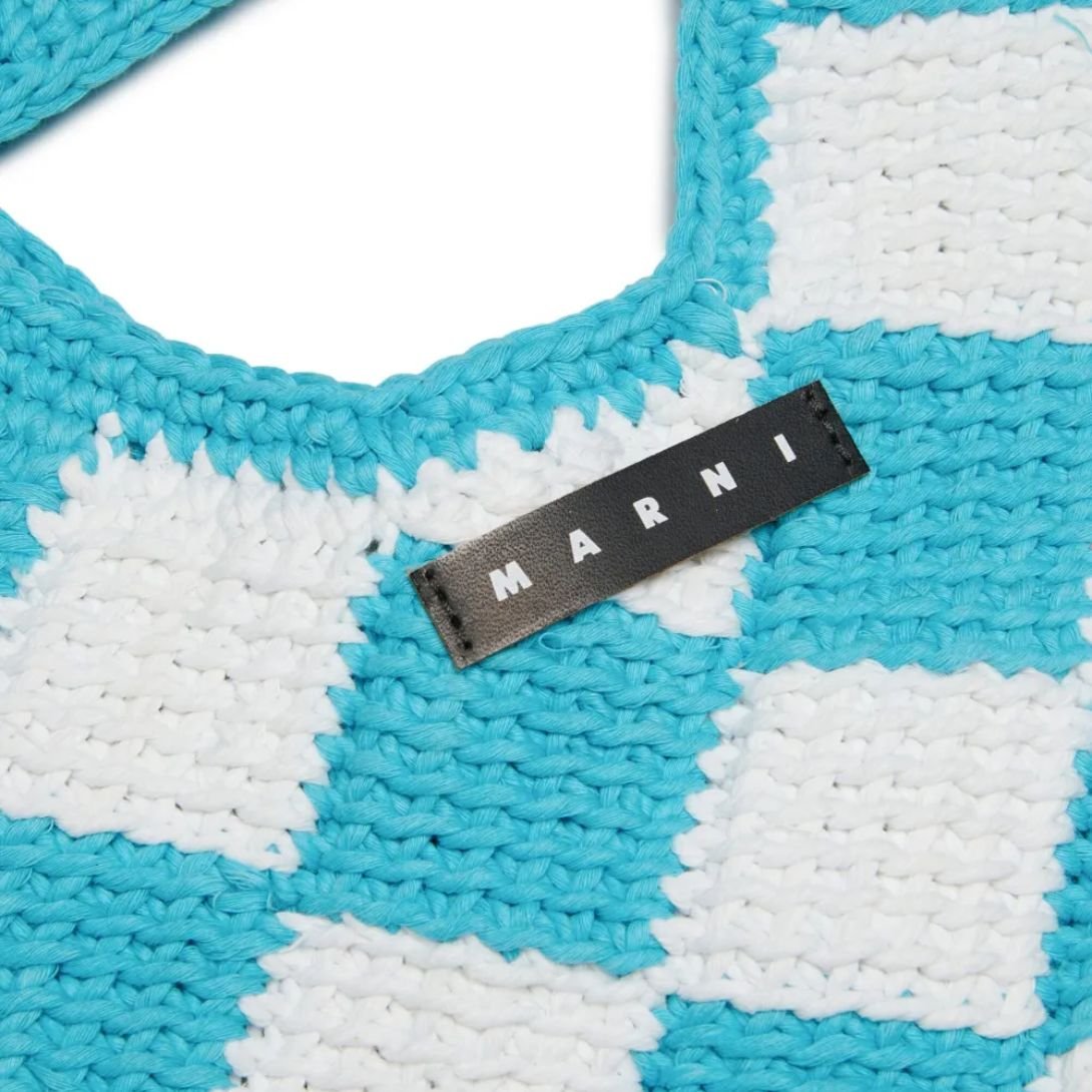 MARNI KIDS DIAMOND CHECKED CROCHET BAG
