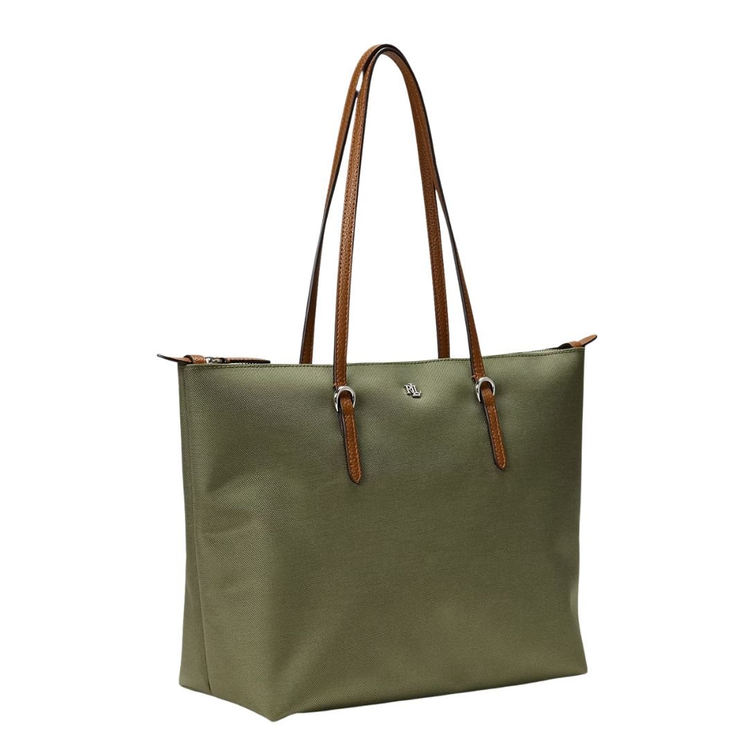 WOMENS RALPH LAUREN NYLON MEDIUM KEATON TOTE SAGE GREEN