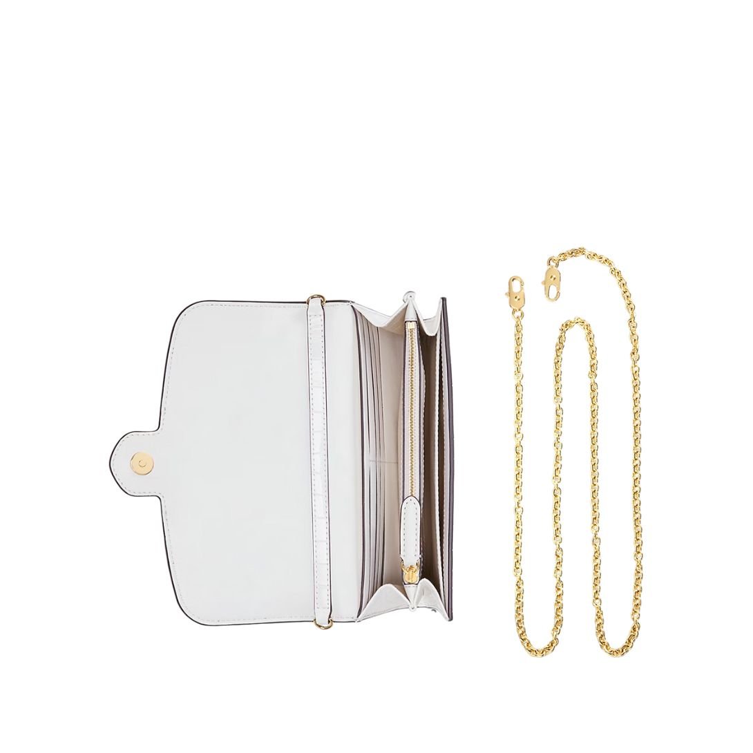 WOMEN'S RALPH LAUREN CROCODILE EMBOSSED MEDIUM ADAIR CROSSBODY WHITE