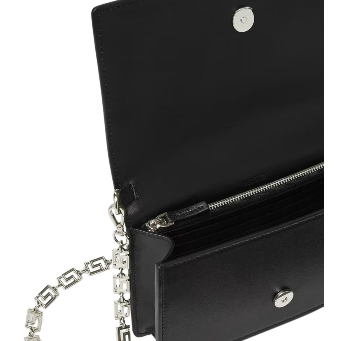 VERSACE GRECA GODDESS MINI BAG BLACK SILVER