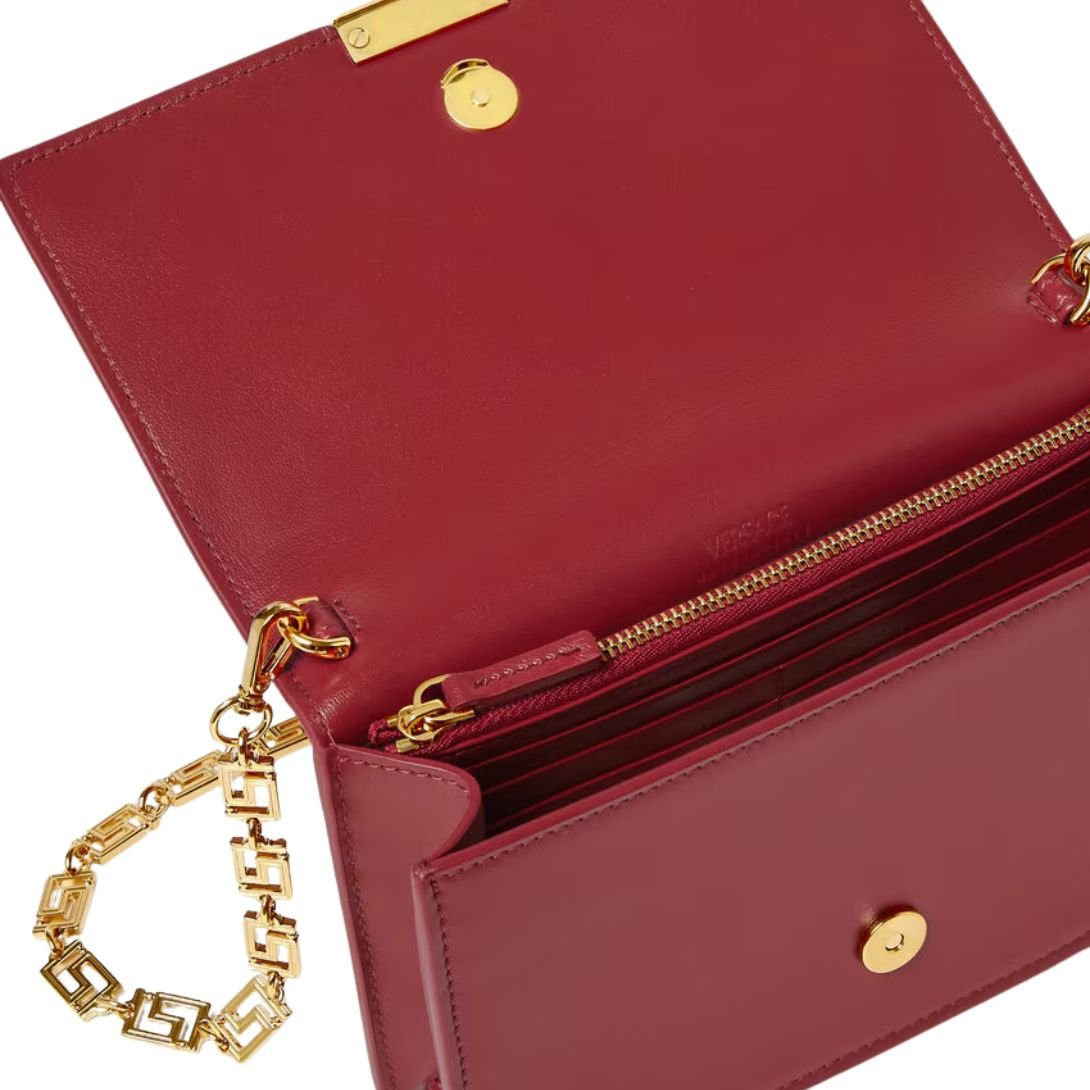 VERSACE GRECA GODDESS MINI BAG BURGUNDY