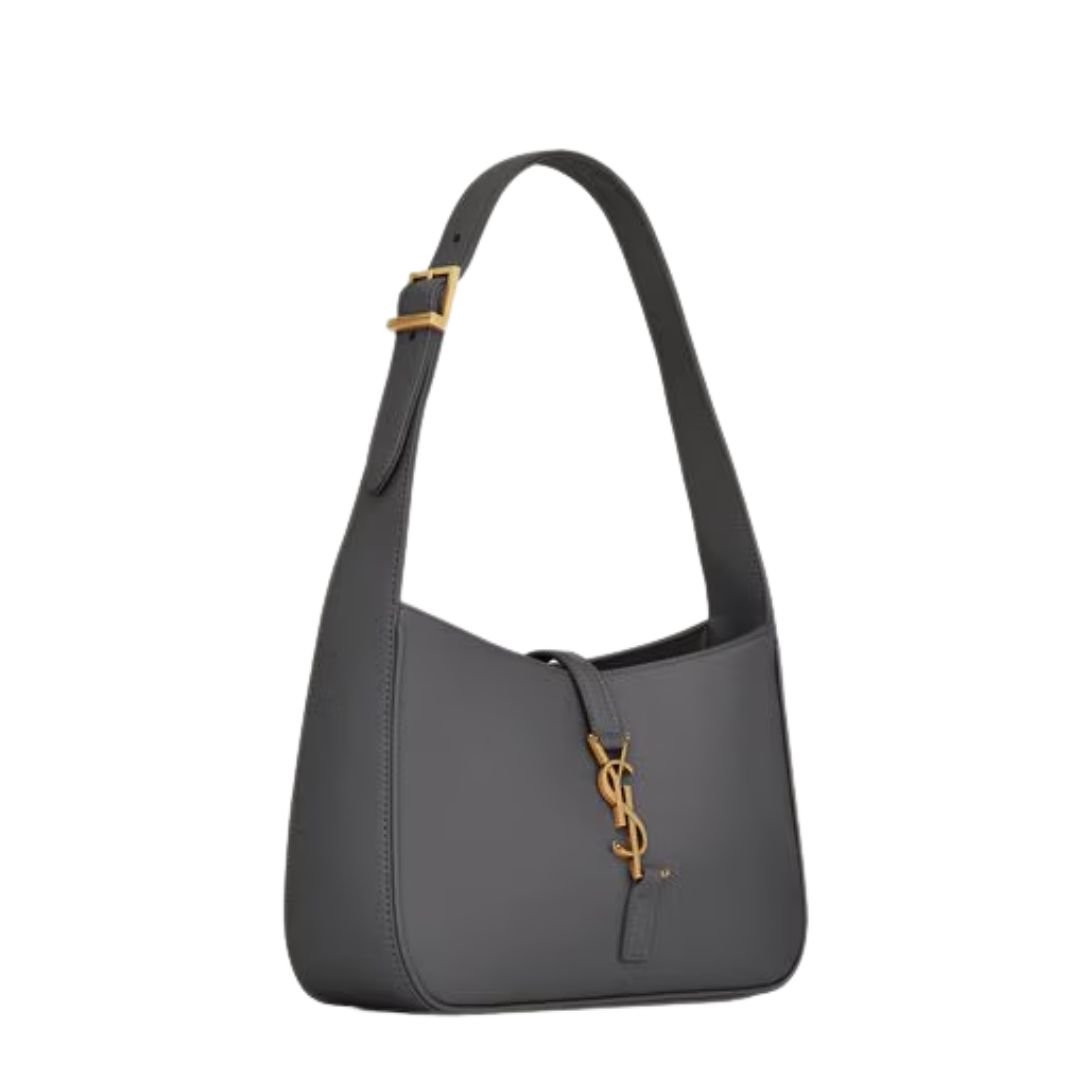 SAINT LAURENT WOMEN'S MINI LE 5 À 7 IN SMOOTH LEATHER STORM