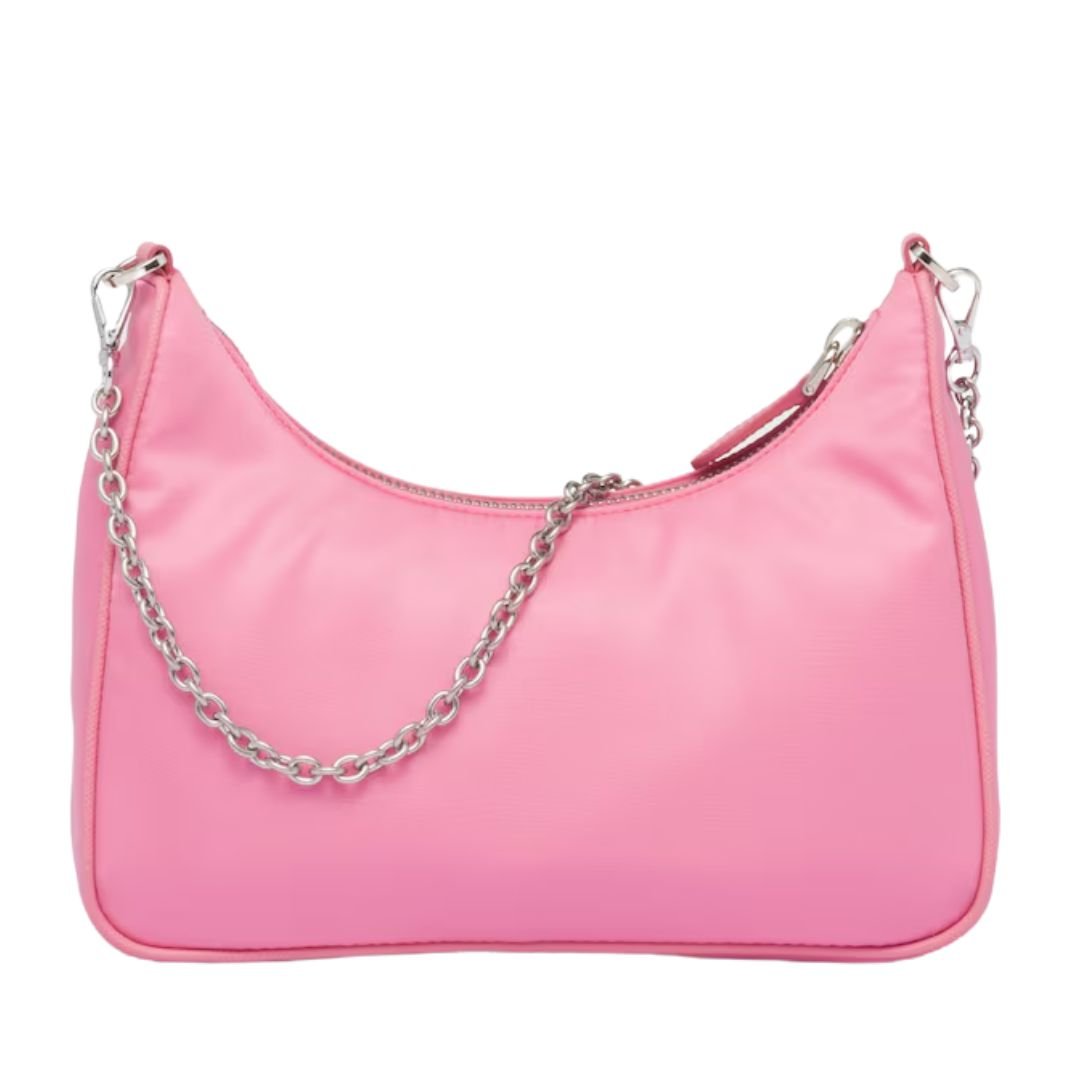 PRADA RE-EDITION 2005 LEATHER SHOULDER BAG WOMEN BEGONIA PINK