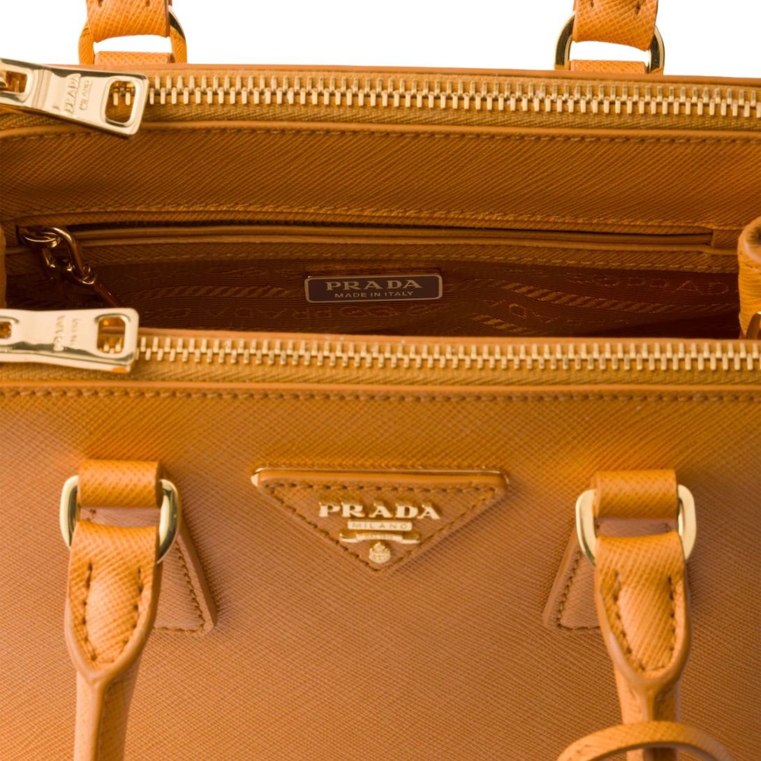 PRADA WOMEN'S GALLERIA MINI SAFFIANO LEATHER BAG AMBER