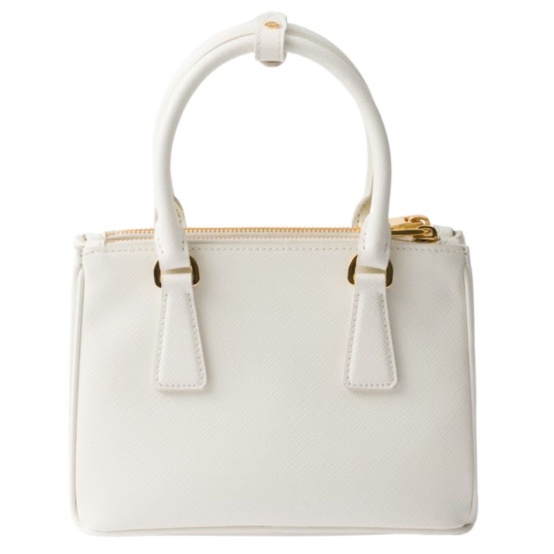 PRADA WOMEN'S GALLERIA MINI SAFFIANO LEATHER BAG WHITE