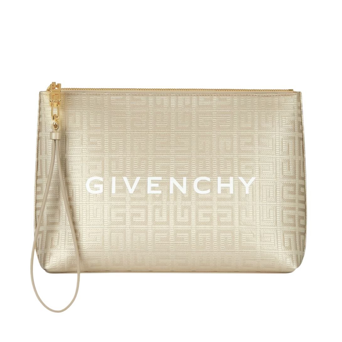 GIVENCHY WOMEN'S TRAVEL POUCH IN 4G COATED CANVAS NATURAL BEIGE