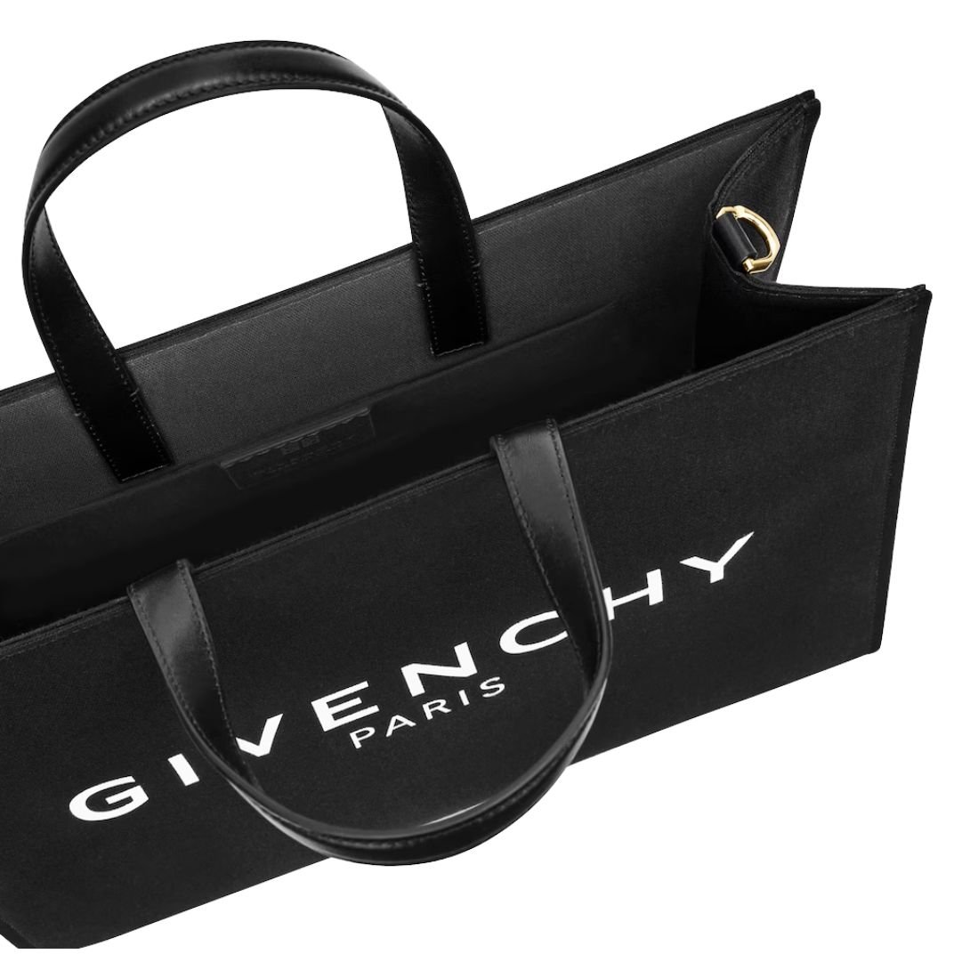GIVENCHY WOMEN'S G-TOTE MEDIUM SHOPPING BAG IN CANVAS BLACK