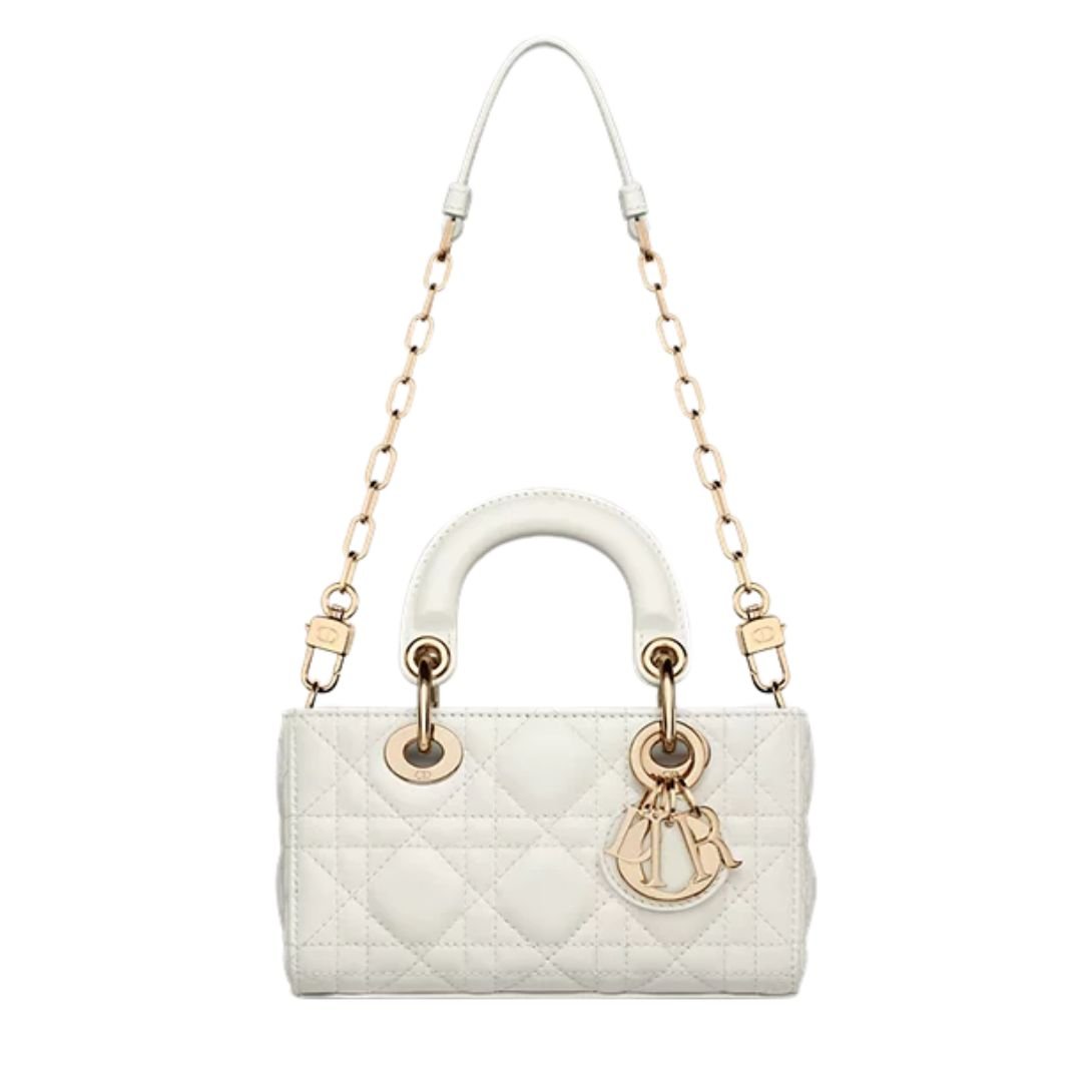 DIOR D-JOY MICRO BAG CANNAGE LAMBSKIN WOMEN LATTE