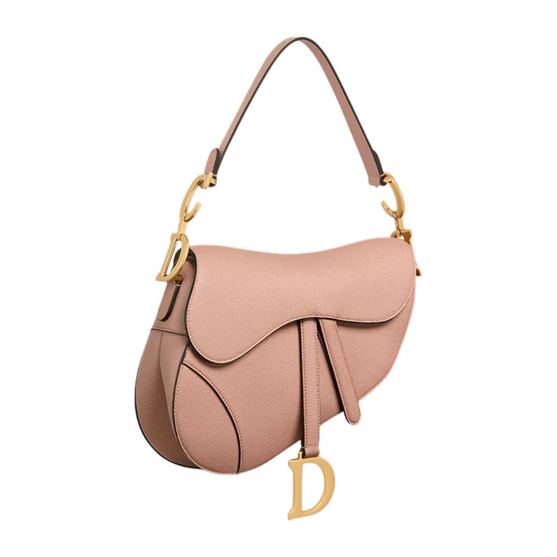 WOMEN DIOR LOGO SADDLE BAG BLUSH