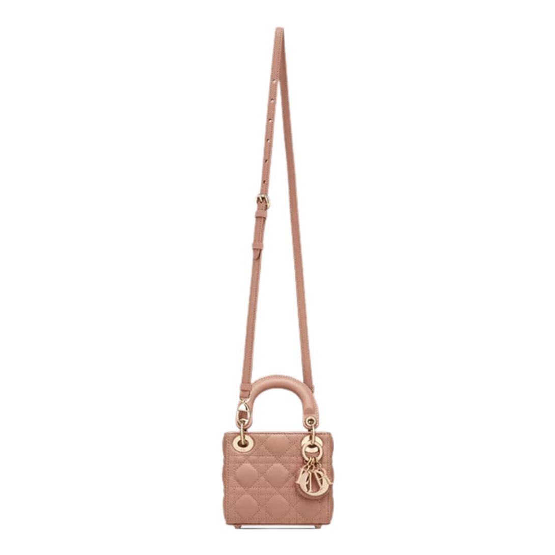 DIOR MICRO BAG CANNAGE LAMBSKIN WOMEN ROSE