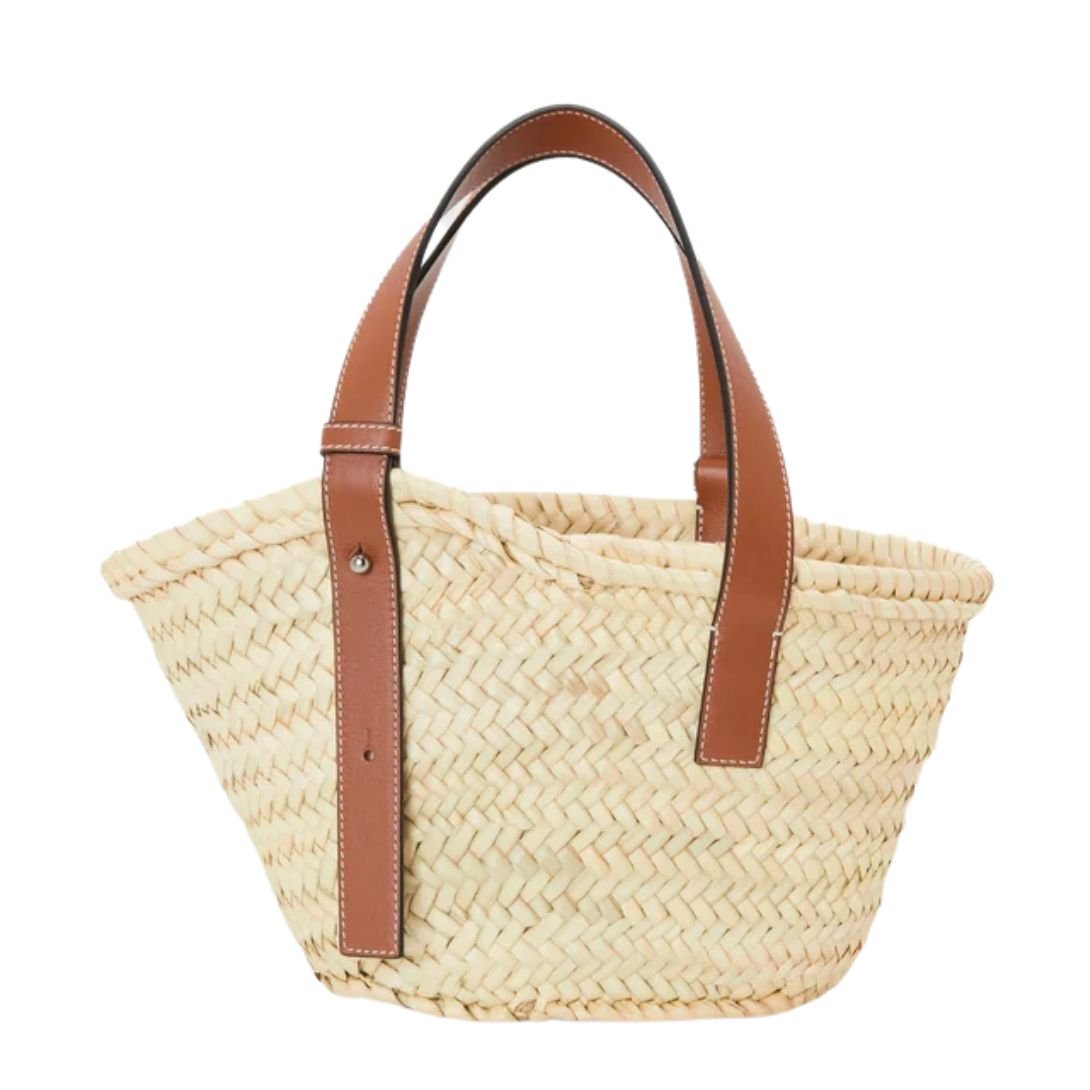 LOEWE WOMEN'S SMALL LEATHER-TRIMMED BASKET TOTE