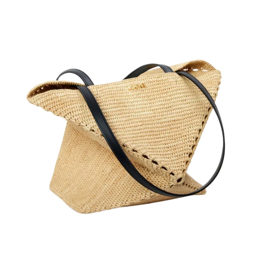 WOMENS LOEWE MEDIUM PUZZLE FOLD TOTE IN RAFFIA