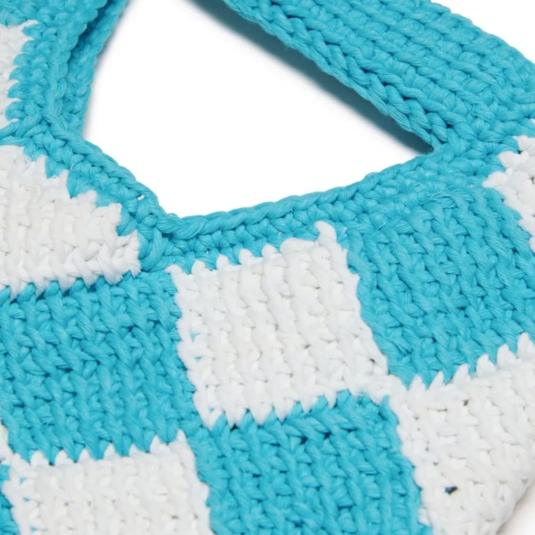 MARNI KIDS DIAMOND CHECKED CROCHET BAG
