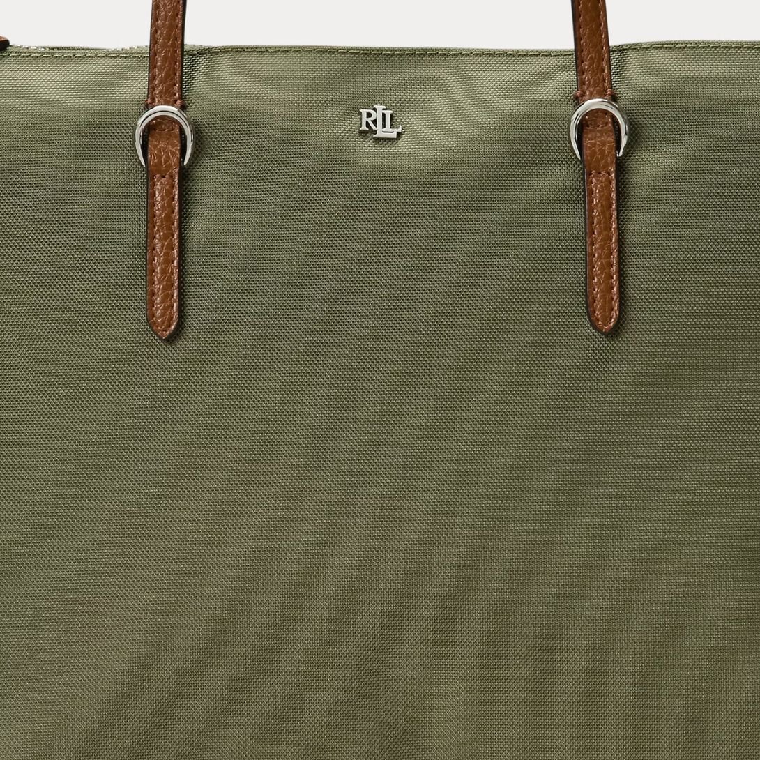 WOMENS RALPH LAUREN NYLON MEDIUM KEATON TOTE SAGE GREEN