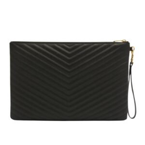 WOMEN’S SAINT LAURENT YSL MONOGRAM LARGE POUCH IN SMOOTH LEATHER