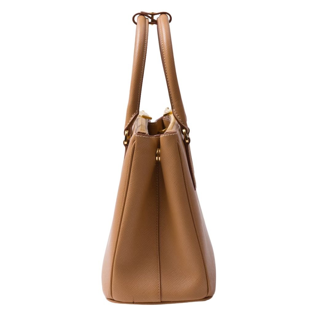 MEDIUM PRADA WOMEN'S GALLERIA SAFFIANO LEATHER BAG NATURAL