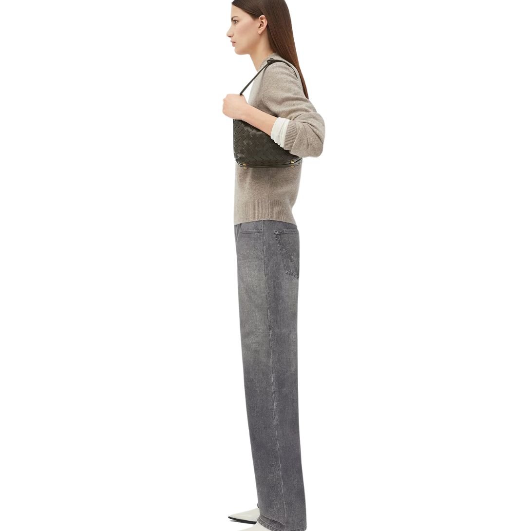 BOTTEGA VENETA WOMENS WALLACE INTRECCIATO KAKI