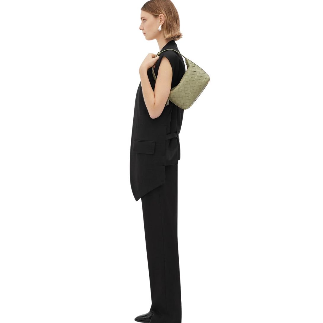 BOTTEGA VENETA WOMENS WALLACE INTRECCIATO TRAVERTINE