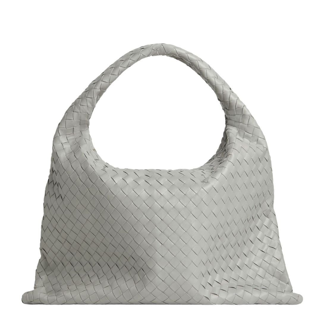 BOTTEGA VENETA WOMENS SUEDE LARGE HOP SHOULDER BAG STERLING