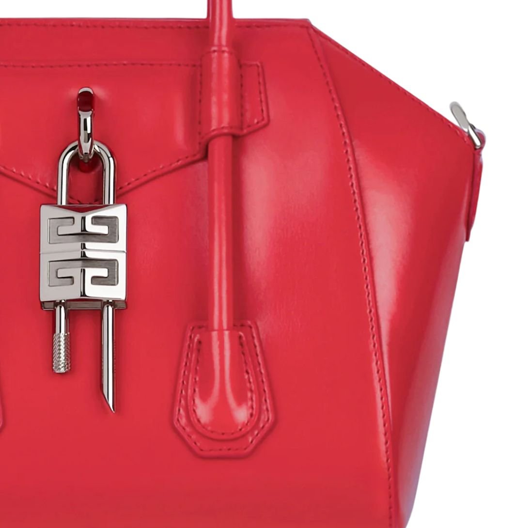 GIVENCHY WOMEN'S MINI ANTIGONA BAG IN BOX LEATHER RED