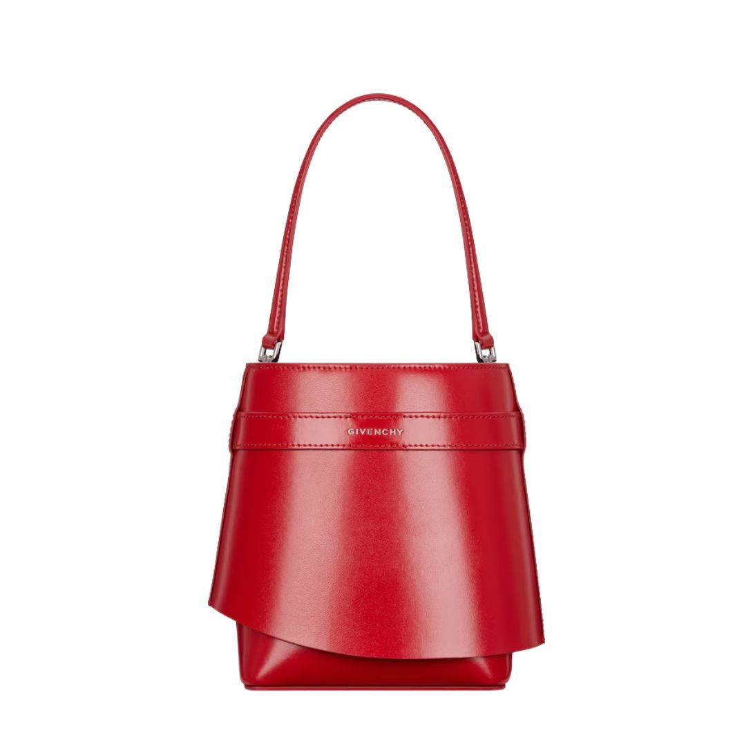 GIVENCHY WOMEN'S SHARK LOCK BUCKET BAG RED