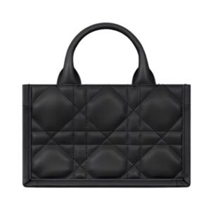 WOMEN MINI DIOR BOOK TOTE MACROCANNAGE CALFSKIN BLACK