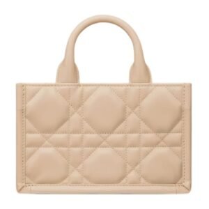 WOMEN MINI DIOR BOOK TOTE MACROCANNAGE CALFSKIN DESERT TAUPE
