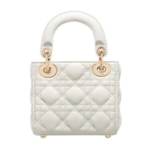 DIOR MICRO BAG CANNAGE LAMBSKIN WOMEN LATTE