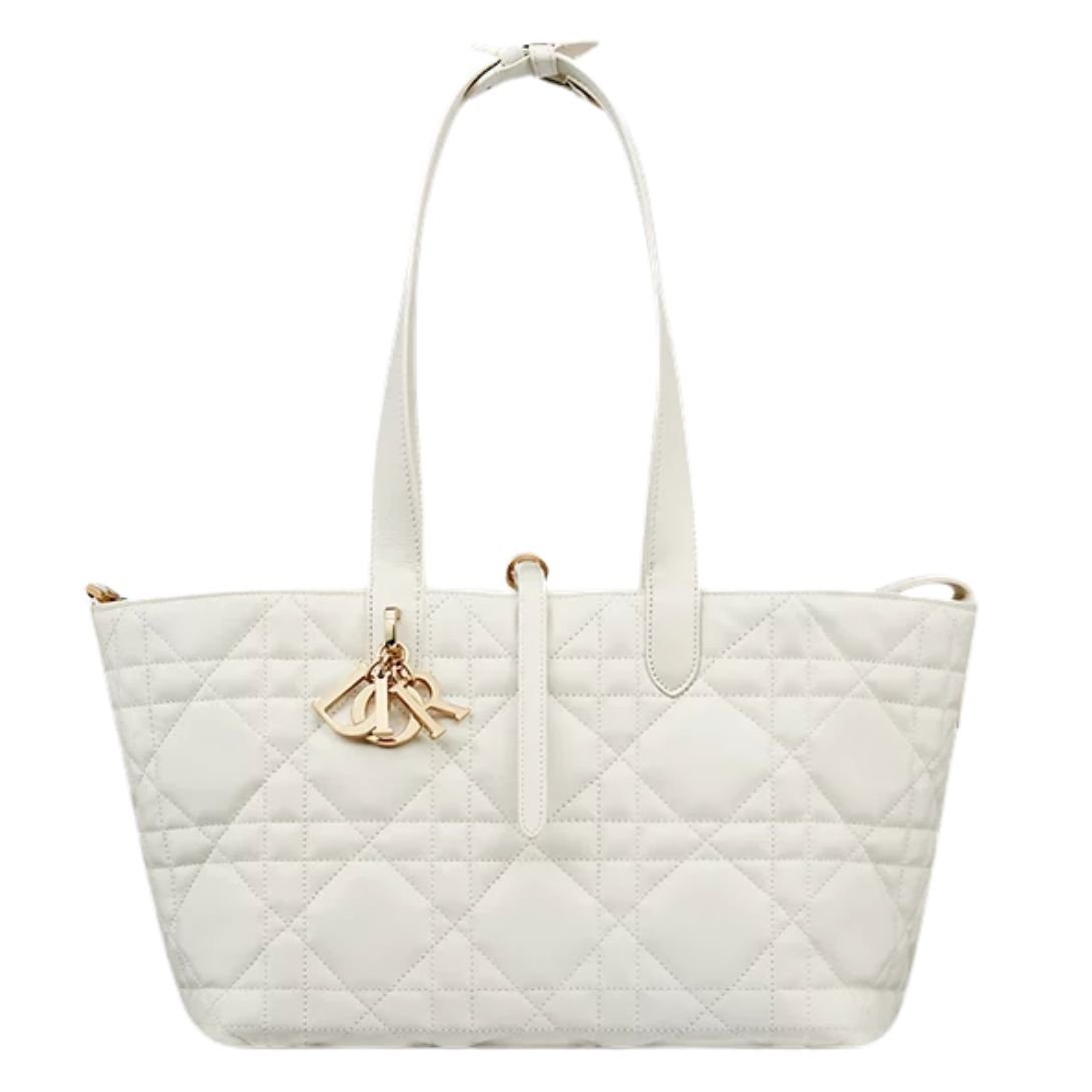 DIOR MEDIUM TOUJOURS BAG MACROCANNAGE CALFSKIN WOMEN LATTE