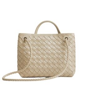 WOMAN BOTTEGA VENETA SMALL ANDIAMO SHOULDER BAG ECRU