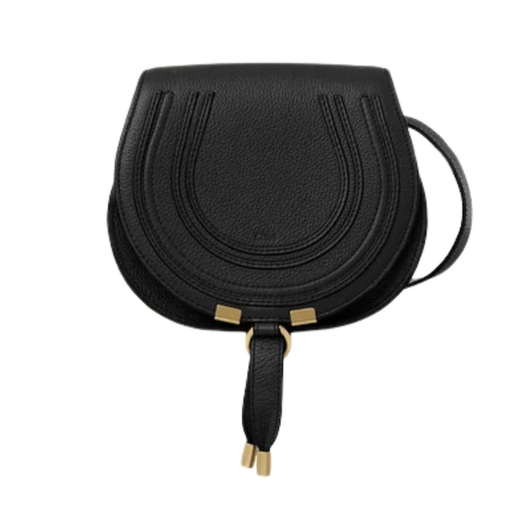 CHLOÉ WOMEN'S MARCIE SMALL LEATHER SADDLE BAG BLACK