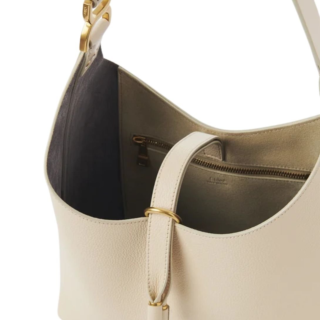 CHLOE MARCIE SMALL LEATHER WOMEN'S HOBO BAG MISTY IVORY